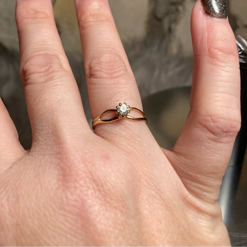 Faux Diamond Adjustable Ring